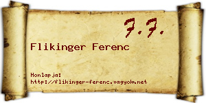 Flikinger Ferenc névjegykártya