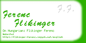 ferenc flikinger business card